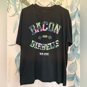 Black Bacon and Barbells Tshirt